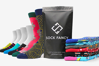 Sock-Fancy box on white background