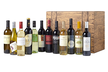 12 bottles wines in a wine gift case