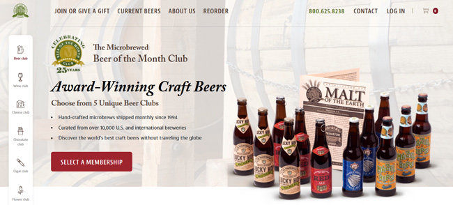 The Microbrewed Beer-Of The Month Club homepage 